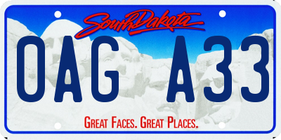 SD license plate 0AGA33