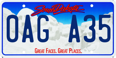 SD license plate 0AGA35