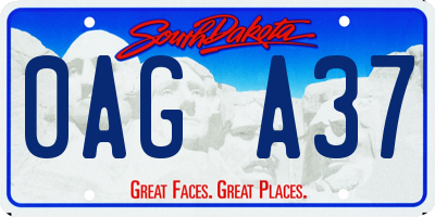 SD license plate 0AGA37