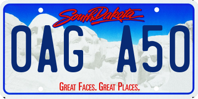 SD license plate 0AGA50