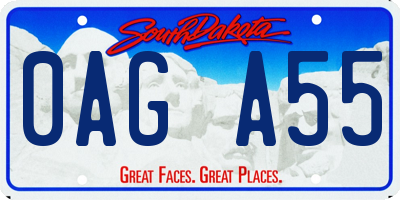 SD license plate 0AGA55