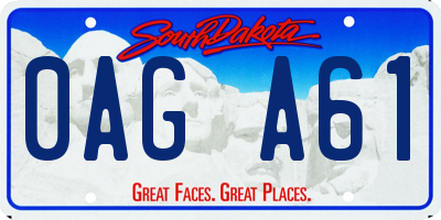 SD license plate 0AGA61