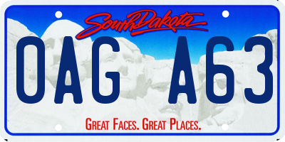 SD license plate 0AGA63