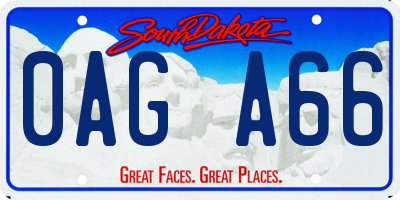 SD license plate 0AGA66