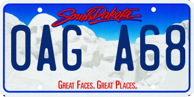 SD license plate 0AGA68