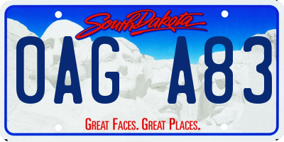 SD license plate 0AGA83