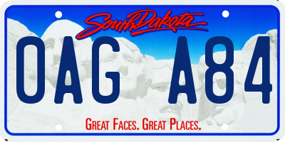 SD license plate 0AGA84