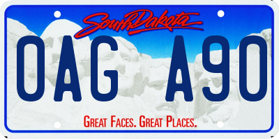 SD license plate 0AGA90