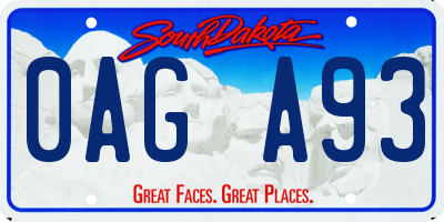 SD license plate 0AGA93