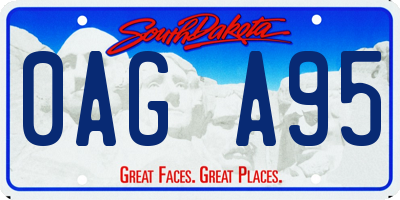 SD license plate 0AGA95