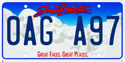 SD license plate 0AGA97