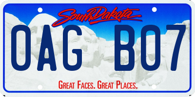 SD license plate 0AGB07