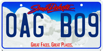 SD license plate 0AGB09