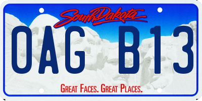 SD license plate 0AGB13