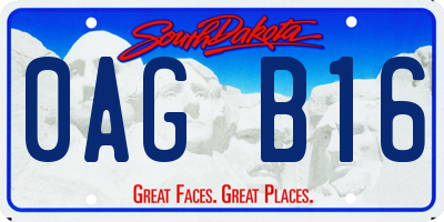 SD license plate 0AGB16