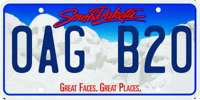 SD license plate 0AGB20