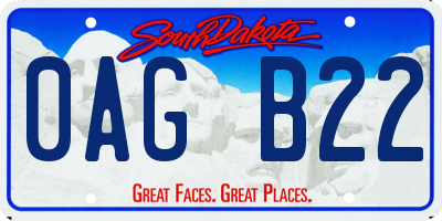 SD license plate 0AGB22