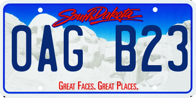 SD license plate 0AGB23