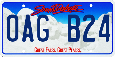 SD license plate 0AGB24