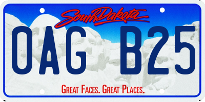 SD license plate 0AGB25