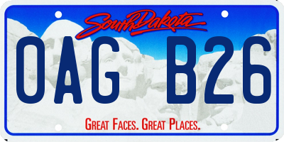 SD license plate 0AGB26