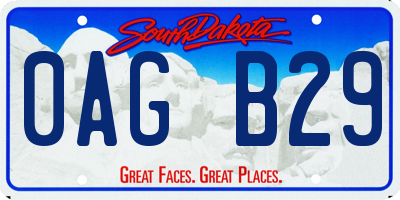 SD license plate 0AGB29