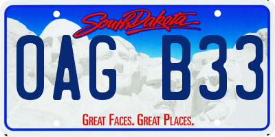 SD license plate 0AGB33