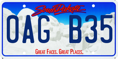 SD license plate 0AGB35