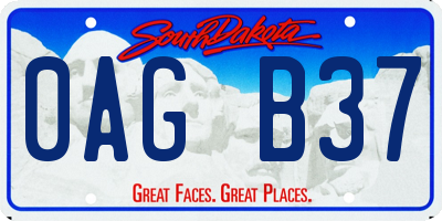 SD license plate 0AGB37