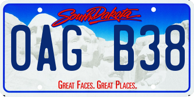 SD license plate 0AGB38