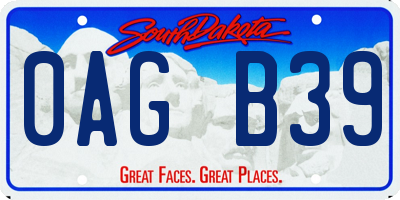 SD license plate 0AGB39