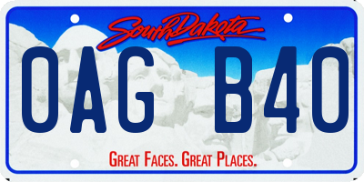 SD license plate 0AGB40