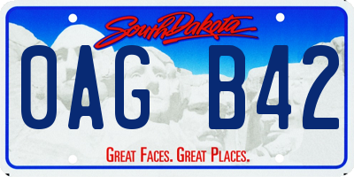 SD license plate 0AGB42