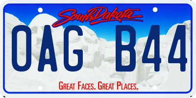 SD license plate 0AGB44