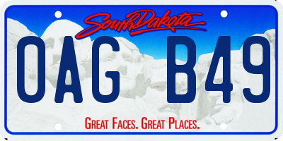 SD license plate 0AGB49