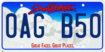 SD license plate 0AGB50