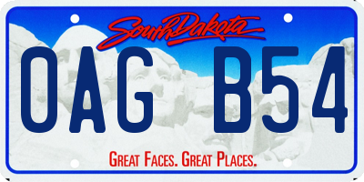 SD license plate 0AGB54