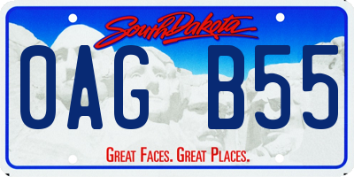 SD license plate 0AGB55