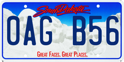 SD license plate 0AGB56
