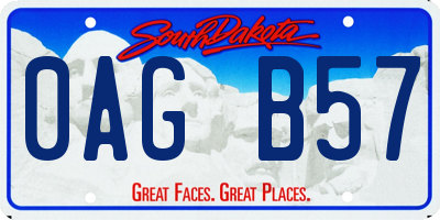 SD license plate 0AGB57