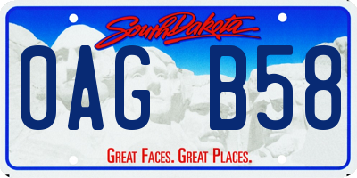 SD license plate 0AGB58