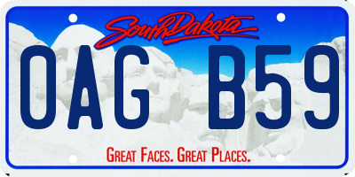 SD license plate 0AGB59