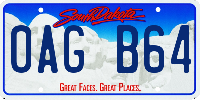 SD license plate 0AGB64