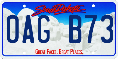 SD license plate 0AGB73