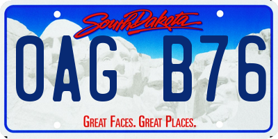 SD license plate 0AGB76