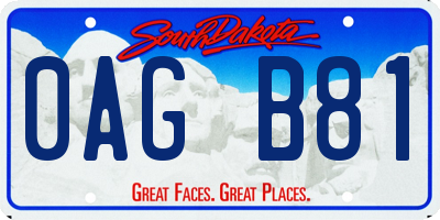 SD license plate 0AGB81