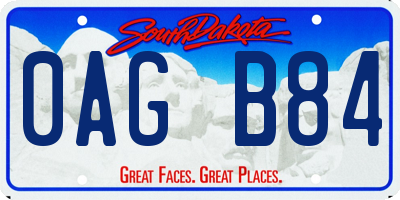 SD license plate 0AGB84