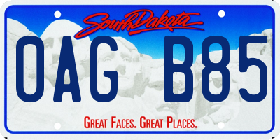 SD license plate 0AGB85