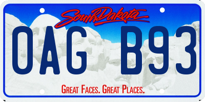 SD license plate 0AGB93