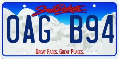 SD license plate 0AGB94